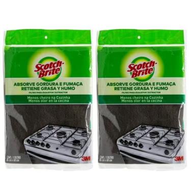 Imagem de Kit 2 Filtro Para Coifa Exaustor Depurador 3M scotch Brite