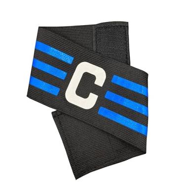 Imagem de Faixa de Capitão Braçadeira de Futebol Cor Preta e Azul Estilo Boleiro