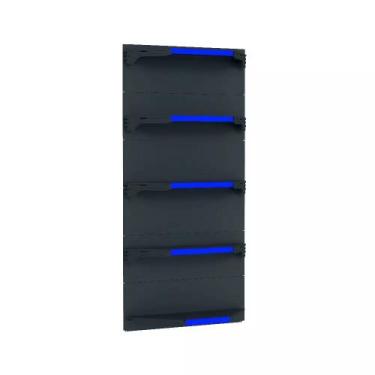 Imagem de Kit 5 Bandejas Para Gondola Canto 202 Fit 40/60 Preto Pe Azul - AMAPÁ