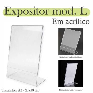 Imagem de 5 Display L Expositor 21X30 Acrílico Cardápio Pix Qr A4 Ver - Indústri