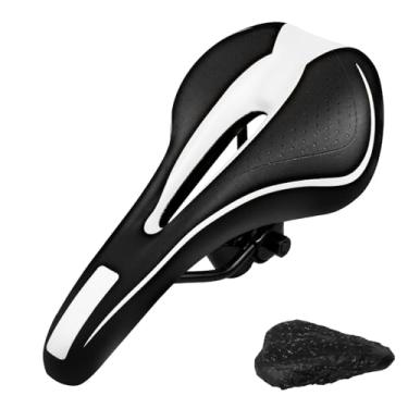 Imagem de Assento de bicicleta de gel para homens e mulheres – selim de bicicleta confortável com espuma viscoelástica macia e capa de poliuretano à prova d'água – Design ergonômico e respirável para bicicletas