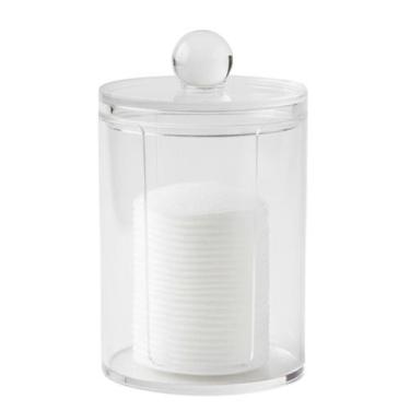 Imagem de Pote Organizador Acrílico Transparente Discos Algodão Maquiagem Banhei