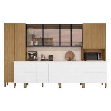 Imagem de Cozinha Modulada Art 7 Peças Composição 10 Freijó Ártico Riscatto - Kits Paraná