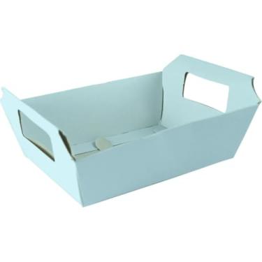 Imagem de Kit 10 Cestinhas de Papel Coloridas 18x12x5cm – Para Presentes, Chocolates, Lembrancinhas e Decoração do Dia das Mães (Azul Candy,10 UNIDADES)