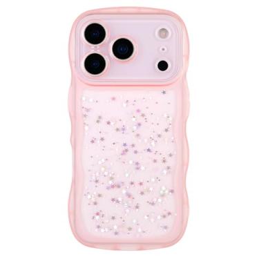 Imagem de Cyberowl Compatível com iPhone 17 Air, linda Kawaii Bling Sparkle Glitter em forma de moldura de silicone macio à prova de choque para mulheres meninas rosa