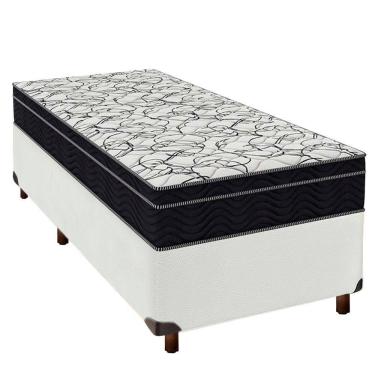 Imagem de Cama Box Perola + Colchão Solteiro Airtech 150 Ortobom