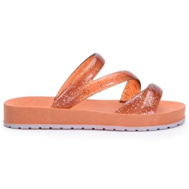 Imagem de Sandália Confortável Feminina Birken Papete Com Tiras Em Glitter (Caramelo, BR, Adulto, Numérico, 40)