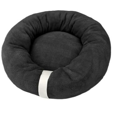 Imagem de Cama Gato e Cachorro Ninho Médio Nuvem Soft Macio Caminha Pet Lavável Donut Fundo Impermeável(Preto)