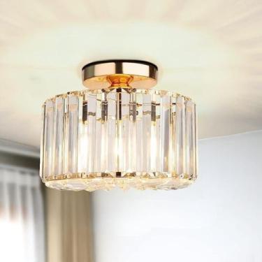 Imagem de Lustre De Cristal Moderno Redonda Quarto Apartamento Vai Montado Wbcom