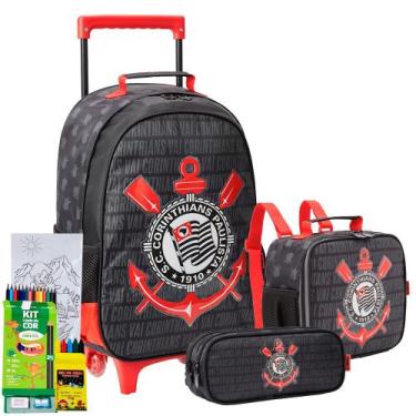Imagem de Kit Mochila de Carrinho Infantil com Lancheira Clio Meninos, Cr13880, 