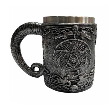 Imagem de Caneca Para Chopp Maçonica 400Ml Inox