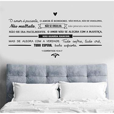 Imagem de Adesivo De Parede Frase Cabeceira Casal 60x120cm