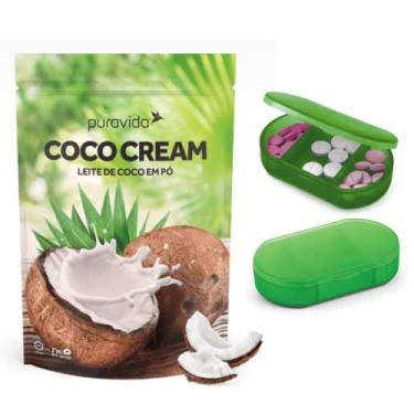 Imagem de Kit Puravida Coco Cream Leite De Coco Em Pó Pura Vida 250g + Porta Capsula