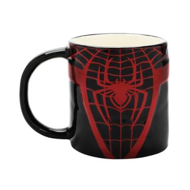 Imagem de Bioworld Caneca de Cerâmica do Homem-Aranha Marvel, Preto com Vermelho e Branco, para Adultos Unisex