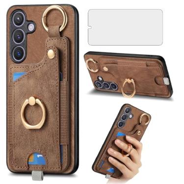 Imagem de Asuwish Capa de celular para Samsung Galaxy S24 Plus S24+ 5G carteira celular com protetor de tela de vidro temperado e suporte de anel fino para cartão de crédito S24plus 24S + S 24 24+ mulheres