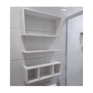 Imagem de Nicho e Capricho - Kit de Nichos e Prateleiras - 3 Unidades - Branco - MDF - 50x20x15 cm, 50x10 cm, 50x25x10 cm - Banheiro, Quarto, Cozinha