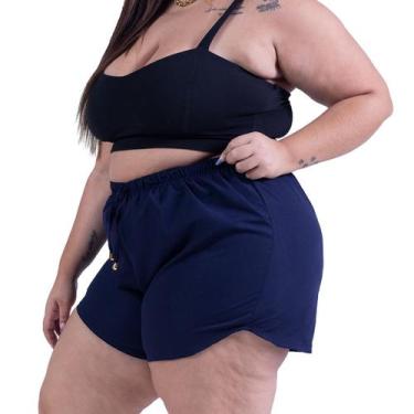Imagem de Short Feminino De Praia Piscina Banho Plus Size Tactel C/ Elastano Lis