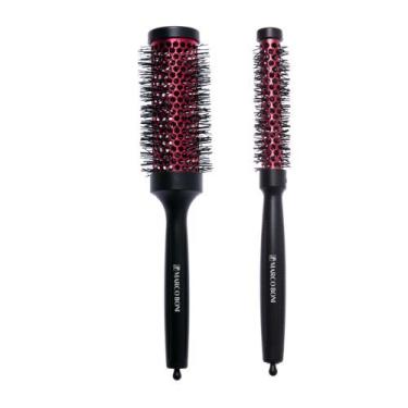 Imagem de Combo kit 2 escovas profissionais termica metalica vazadas p/m marco b