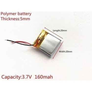 Imagem de Bateria C/2 Fios  3,7v 160mah  5mm X 20mm X 20mm 502020 - bgb
