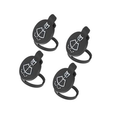 Imagem de INFINAUTO Tampa de tanque de garrafa de reservatório de fluido para lavadora de para-brisa apta para Malibu Sonic Corvette - Pacote com 4 peças de reposição pretas para carro design elegante