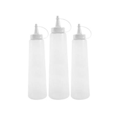 Imagem de Kit com 3 Bisnaga Grande de 400ml Branca K3PLV1254 Plasvale