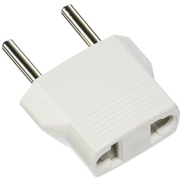Imagem de Ckitze Adaptador de tomada elétrica de viagem EUA para Europa/Ásia/África branco redondo