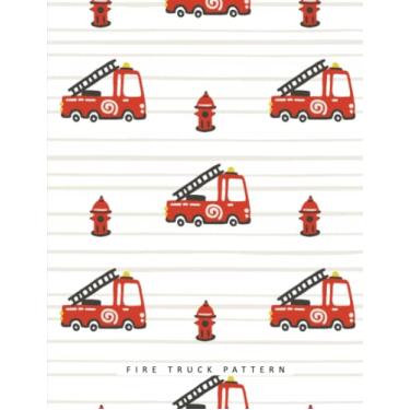 Imagem de Fire Truck Pattern: Notebook, Journal, Planner, Logbook, Daily Notes, 8.5x11 Wide Ruled Lined 110 Pages, Perfect for Women, Girls, Teens, Ladies, Bosses, Mentors and Friends