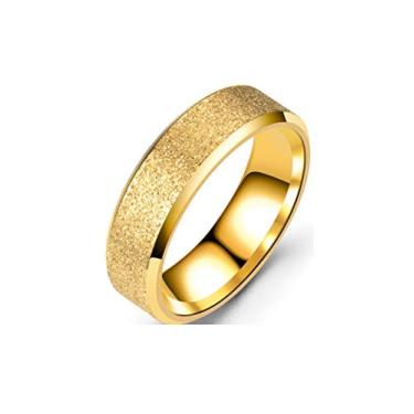 Imagem de Anel de aço inoxidável Sandblast feminino masculino acabamento fosco aliança de casamento de amizade, 4 cores disponíveis, Aço inoxidável