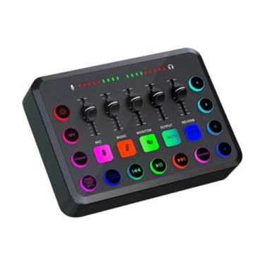 Imagem de menolana de console de mesa de som de mixer de áudio, 5 canais, mixer de som profissional, mixer de DJ para performance, festa, computador, palco,