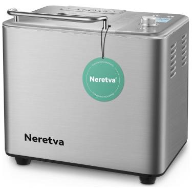 Imagem de Panificadora Automática 20 em 1 com Modo Sem Glúten e 2 Tamanhos de Pão, 110V 565W, Neretva, Prata