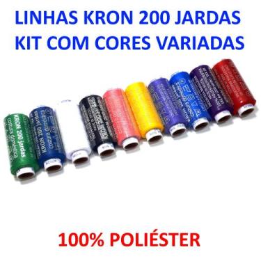 Imagem de 10 Retros De Linha Pequeno Com 182m Marca Kron 100% Poliéster Cores Va