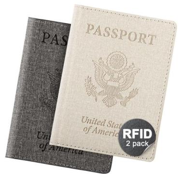 Imagem de Porta-Passaportes VIDIVICI - Unissex, Sintético, Pacote com 2