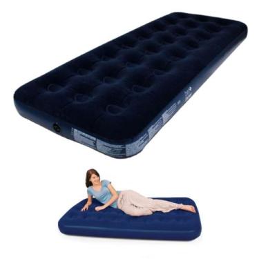 Imagem de Colchão Inflável Solteiro Leve Resistente Portatil C/ Reparo - Bel, Az