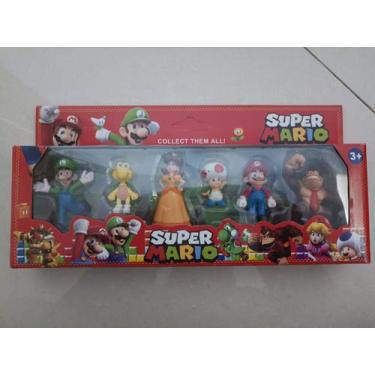 Imagem de Kit com 6 Bonecos Super Mario - 12 cm - Minisclub