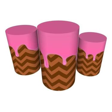 Imagem de Trio Capas De Cilindro C/ Elástico Candy Land Doces - Fadrix