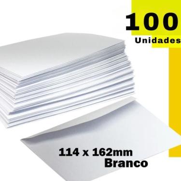 Imagem de Envelope comercial com 100 unidades,  branco, lisa, cartas, tradiciona