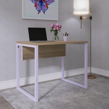 Imagem de Mesa para Escritório Industrial 90cm Pe25 Noce Naturalle/Lilias