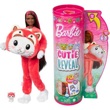 Imagem de Boneca Barbie Cutie Reveal com fantasia de animal e 10 surpresas