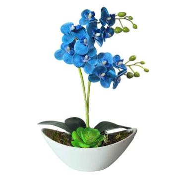 Imagem de Planta Artificial Arranjo Orquidea Suculenta (Azul)