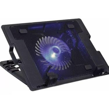 Imagem de Suporte para Notebook com Cooler LED, Base Ajustável com Ventilação, Iluminação Azul