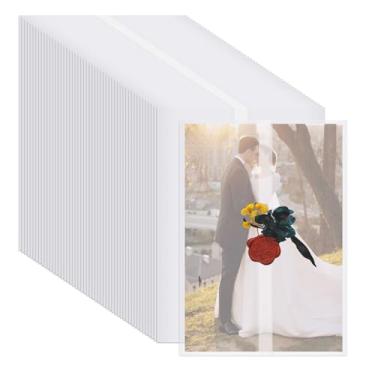 Imagem de Jaquetas de veludo para convites de 12 x 18 cm, capas pré-dobradas para convites 110 g/m2, papel velino, 12 x 17 cm, jaquetas de papel translúcido para envoltórios de casamento, forros de envelope