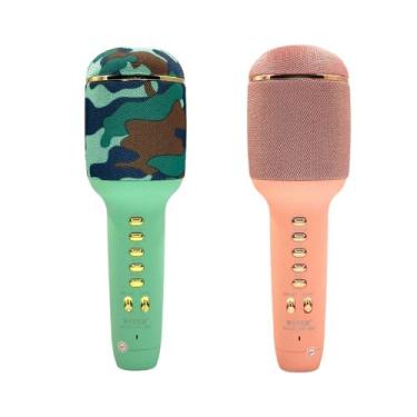 Imagem de Kit 2 Caixa de Som e Microfone Sem Fio Karaokê Repórter Youtuber WS-90