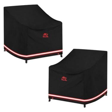 Imagem de Turtle Life Capa para cadeira de pátio, resistente, durável, à prova d'água, à prova d'água, capa de sofá individual, capa antidesbotamento para cadeira, preta, 89 cm L x 96 cm P x 76 cm A, pacote com