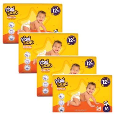 Imagem de Kit 4 PCT Fralda Descartável Piquitucho Mega - Todos os tamanhos, M
