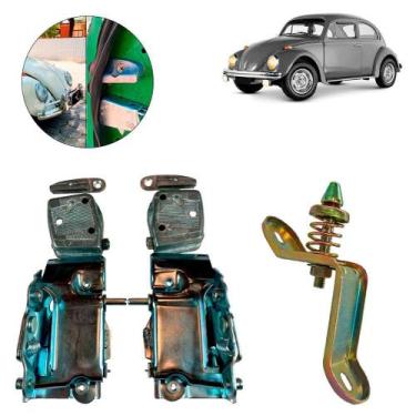 Imagem de Kit Fechadura Batente Guia De Porta Fecho Capô Fusca 59 A 77 - Fegara