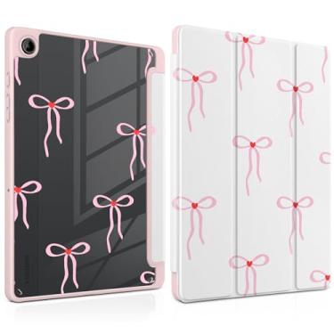 Imagem de MEEgoodo Capa para Samsung Galaxy Tab A9 Plus 27.9 cm 2023 com suporte para caneta S, capa para tablet com revestimento traseiro de acrílico transparente + suporte de três dobras + despertar/hibernar