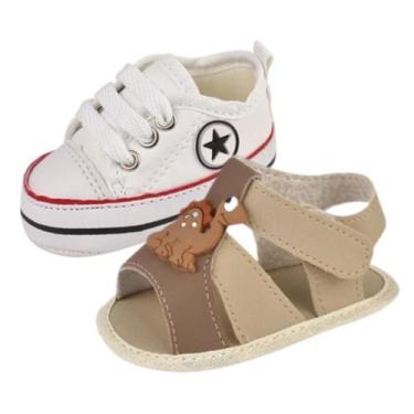 Imagem de Kit 2 Pares Sapatinhos Bebê até 1 ano Confortável Menino - BEBE MANIA 