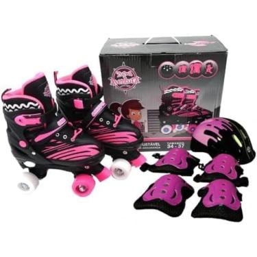 Imagem de Patins Infantil de 4 Rodas Ajustáveis com Kit de Proteção Resistente, UNI TOYS (P - 30 a 33)