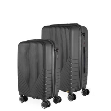 Imagem de Cj Malas Polipropileno 2 Peças P e M com Rodas 360 França - AeroMalas (Grafite)