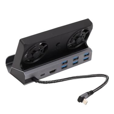 Imagem de Tangxi Estação de Acoplamento USB C 9 Em 1 Com Ventilador de Resfriamento para Steam Deck e ROG Ally, Steam Deck Dock Stand Com 4K 60 Hz, Gigabit Ethernet, 3 USB3.0, 3 USB2.0, 100W PD